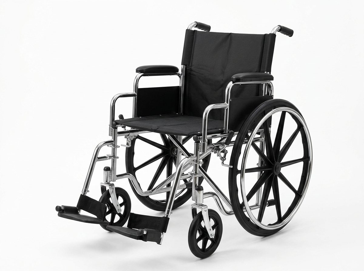 Stainless steel folding wheelchair